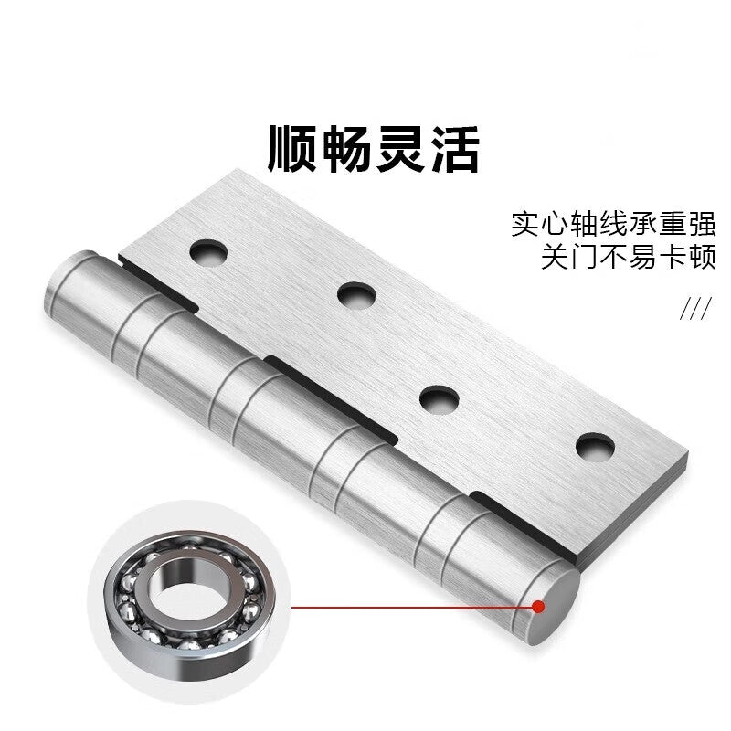 Panggu Precision folding wooden door, room door hinge, standard 5-inch casement hinge, brushed silver [3.0]