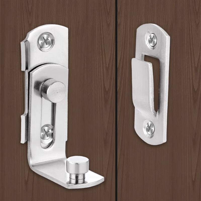 Shanhe Products 90-degree door latch, right angle lock, sliding door bolt, room door lock latch, stainless steel latch, 90-degree extra large size, no drilling required, dual-purpose.