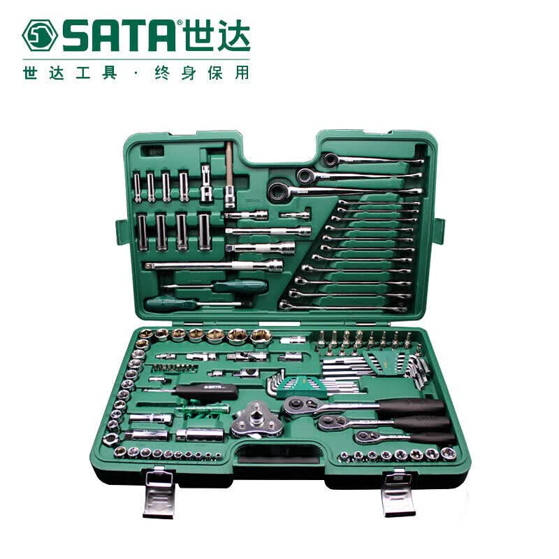 SATA 129-piece series 6.3X10X12.5mm automotive repair socket set; 09014G (new model upgraded to 129 pieces, default is the new model)