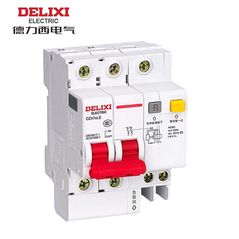 Delixi DZ47sLE 2P C16A Miniature Circuit Breaker with Leakage Protection