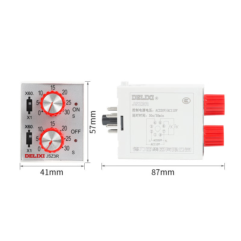 Delixi JSZ3R AC220V Time Relay Adjustable Controller