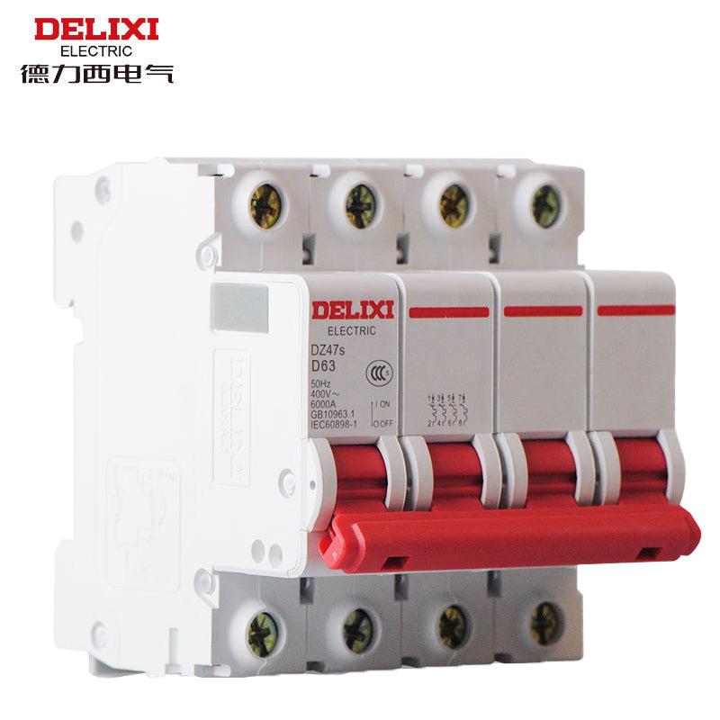DELIXI ELECTRIC AC miniature circuit breaker small home appliance air switch DZ47s 4P D type 32A