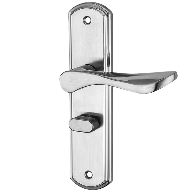 Beginner door lock, interior door lock, bedroom door lock, stainless steel adjustable wooden door handle lock, adjustable panel, 125 lock body.
