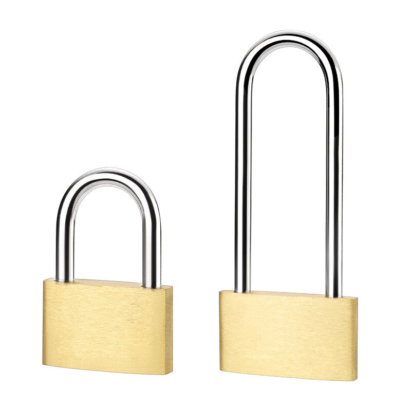 Deqi Copper Lock, Slim Padlock, Universal Key Lock, Outdoor Lock, Waterproof and Rustproof, Luggage and Cabinet Lock, Small Lock, HL406 Long Beam