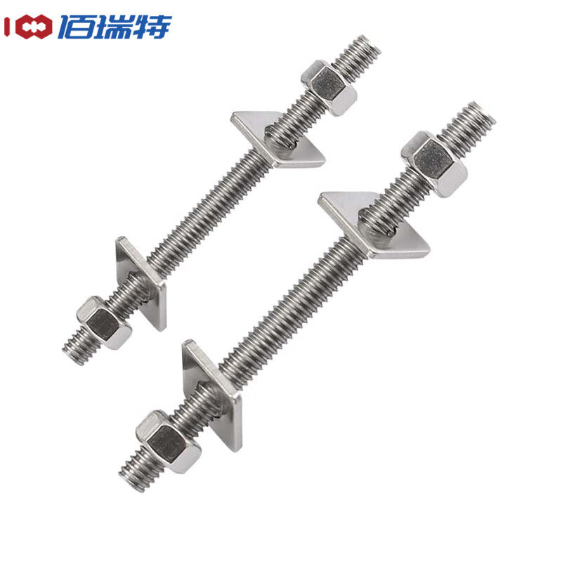 M8-M14 304 Stainless Steel Threaded Rod Clamping and Fixing Through-Wall Screw Extended Through-Screw External Hex Bolt Nut Washer Set M10*400 [1 Set]
