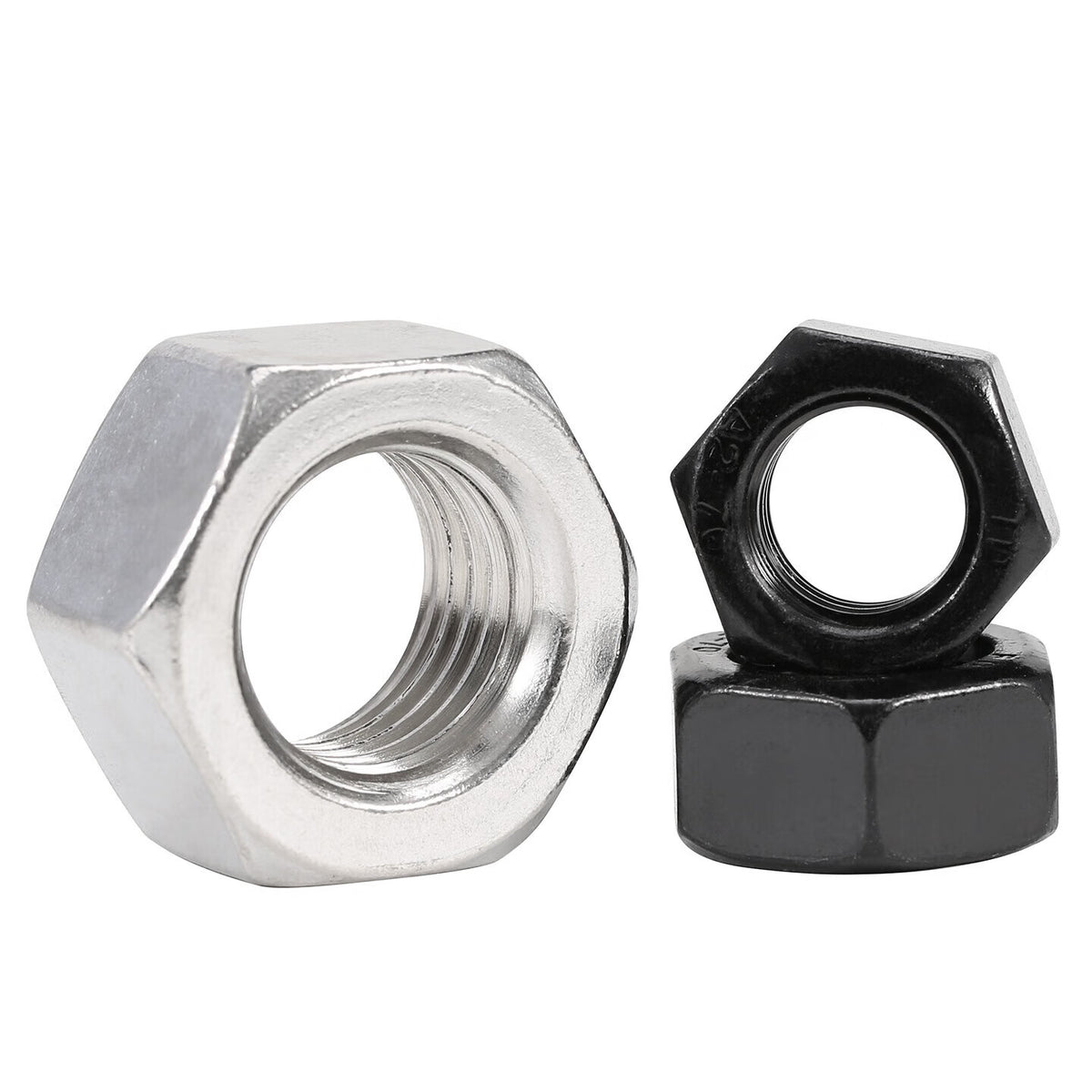 Bairuite 304 Stainless Steel Silver Hex Nuts M8 (25 pieces) 304