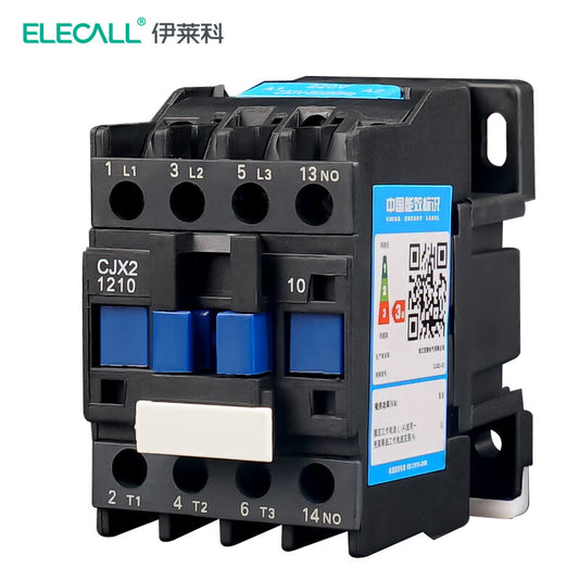 ELECALL AC contactor 12A CJX2-1210 مرحل اتصال أحادي الطور AC220V