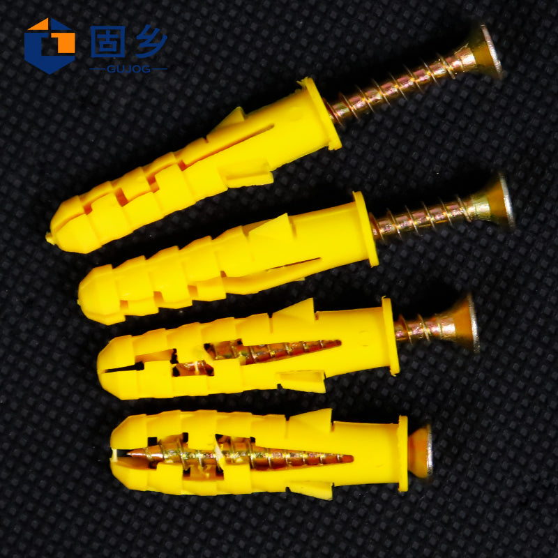 Guxiang Small Yellow Croaker Nylon Plastic Expansion Tube 6mm Anchor Bolt Extended Expansion Screw M6 M8 M10 Bolt Expansion Tube Decoration Screw Anchor Bolt [M8*40mm 15 sets/box]