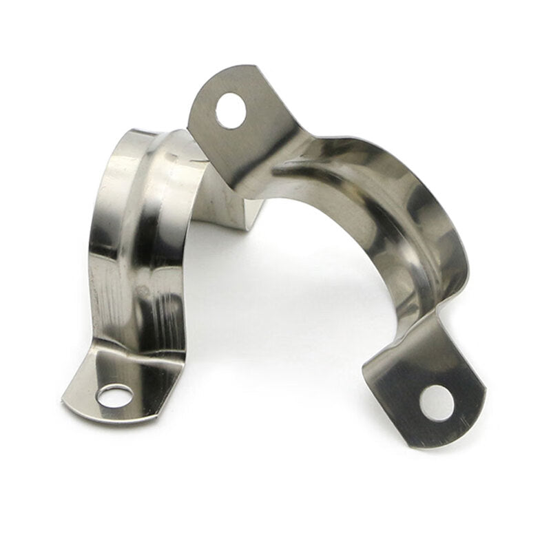 Winstan WY0190 304 Stainless Steel Pipe Clamps, U-Shaped Pipe Clips, Water Pipe Fixing Clips, 304 Stainless Steel Fasteners Standard Parts, Φ25 [100 pieces]