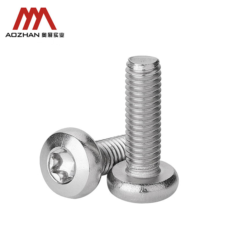 AOZHAN GB2672 Torx Screw Pan Head Machine Screws, 304 Stainless Steel, Round Head Pan Head Internal Torx Screws, Anti-theft Screws GPH M3*16 (1800 pieces/box)