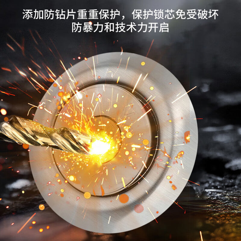 Thousand-speed wheel external door lock, old-style anti-theft lock, anti-pry, for home front doors, standard model - beveled edge - left opening.