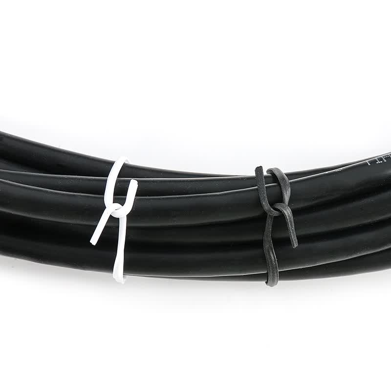 ELECALL black 20cm long electro-galvanized plastic-coated iron wire cable tie for optical cables and grapevine trellises, flat type.