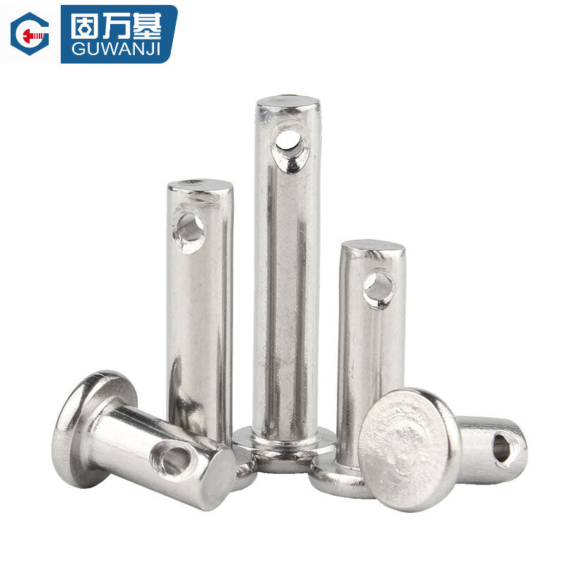 Guwanji GB/T 882 Stainless Steel Pin, Flat Head Cylindrical Pin with Hole, Positioning Pin, Clip Pin, National Standard Fastener Collection M4x40 [10 pieces]