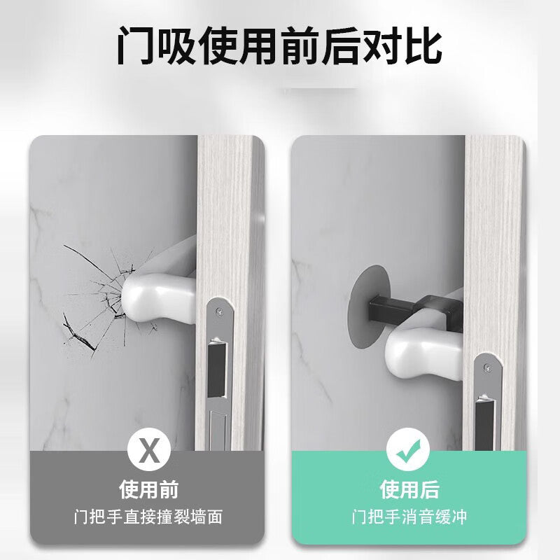 10-piece transparent door catch/window handle anti-collision protective cover, no-drill glass suction cup holder, anti-collision pad. ABS.