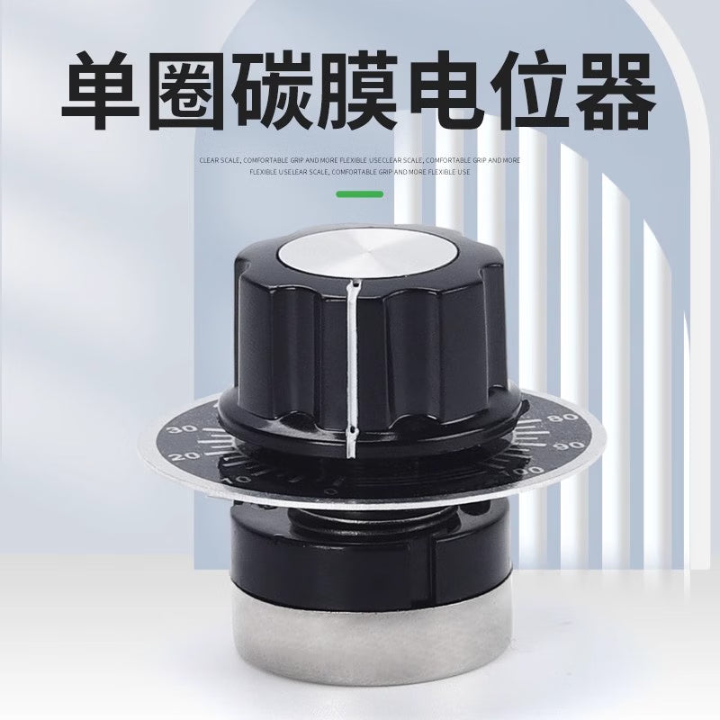 Noran RV24YN 20S Single-Turn Carbon Film Potentiometer, Single-Turn Adjustable Resistor B502 5K Potentiometer + Scale + Knob (1 set)