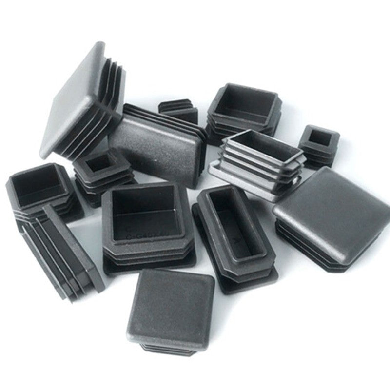 Haisdike HKLJ-26 Plastic Square Tube Plugs, Inner Plugs, Steel Pipe End Caps, Foot Pads, Steel Pipe Outer Covers, Table and Chair Leg Covers, Furniture Covers, Anti-slip, Square Plugs 30*30mm, 100 pieces