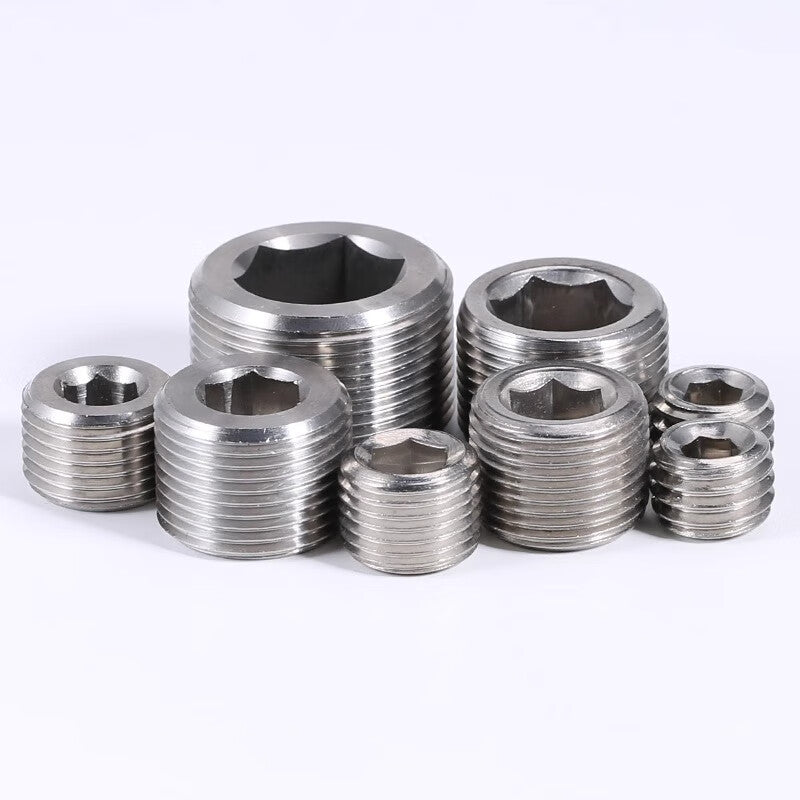 Bairuit 304 Stainless Steel Internal Hex Plug, NPT Oil Plug, Screw Plug, Oil Pipe Plug, End Cap, M12*1.5 [5 pieces]