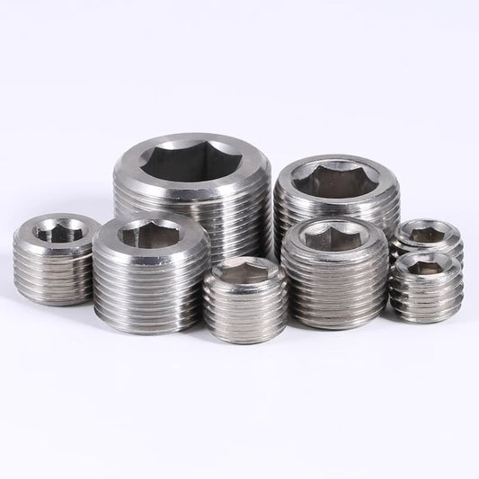 Bairuit 304 Stainless Steel Internal Hex Plug, NPT Oil Plug, Screw Plug, Oil Pipe Plug, End Cap, M12*1.5 [5 pieces]