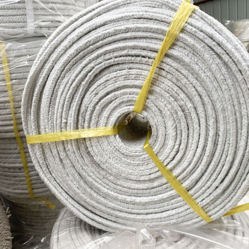 OKW ceramic fiber packing high-temperature resistant sealing strip, round braided asbestos rope, 8*8/meter [square], 2 meters per roll.