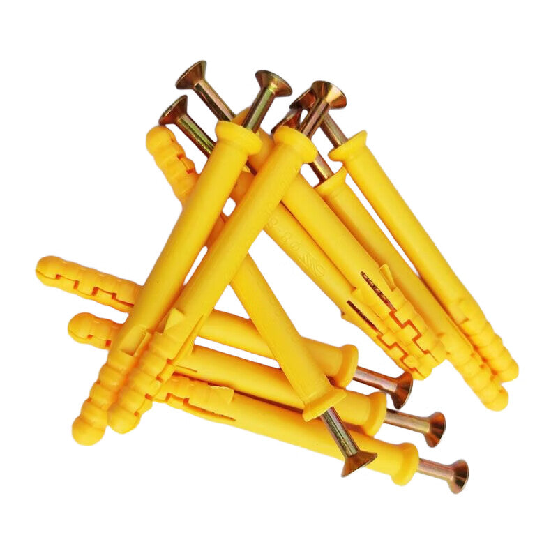 Xiaofeng Precision Machinery Small Yellow Fish Expansion Screws, Plastic Expansion Tubes, Rubber Plugs, Bolts, Expansion Plugs, Self-Tapping Screws, 8*60mm (50 sets)