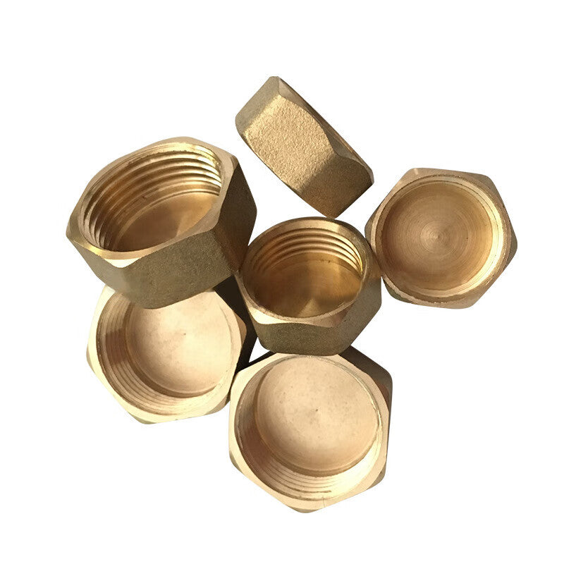 Chaiba Brass Internal and External Threaded Plugs, Water Pipe Ends, Pipe Plugs, Internal and External Threaded Copper Plugs, Pipe Fittings, 6-point Internal Threaded Copper Plugs, One Price