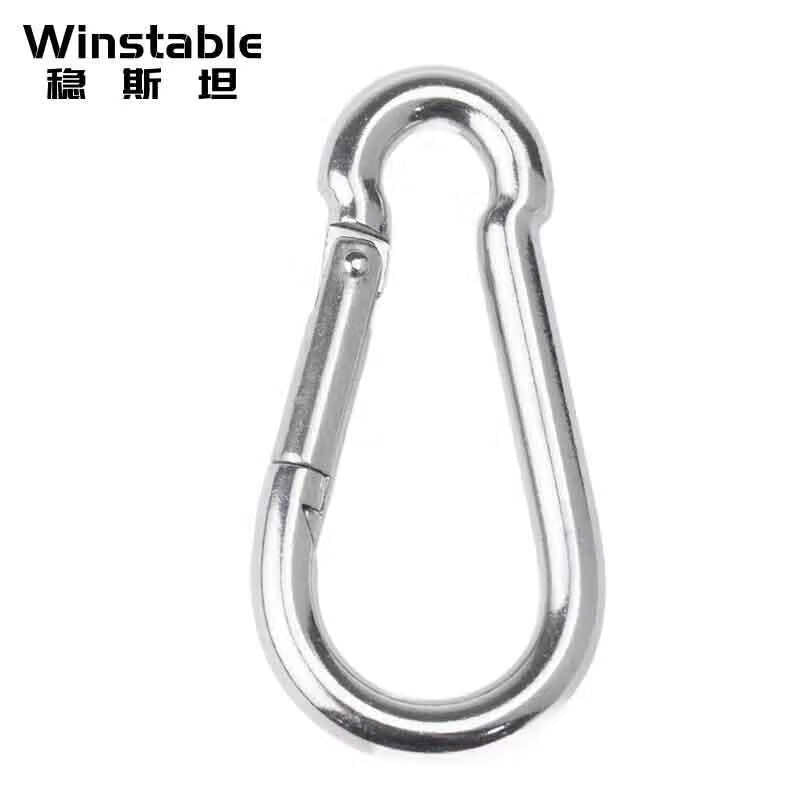 Winstan 304 Stainless Steel Spring Buckle, Outdoor Carabiner, Connecting Buckle, Chain Buckle, Safety Buckle, Lifting Hook WY0347 M7 (Standard Type) (3 pieces)