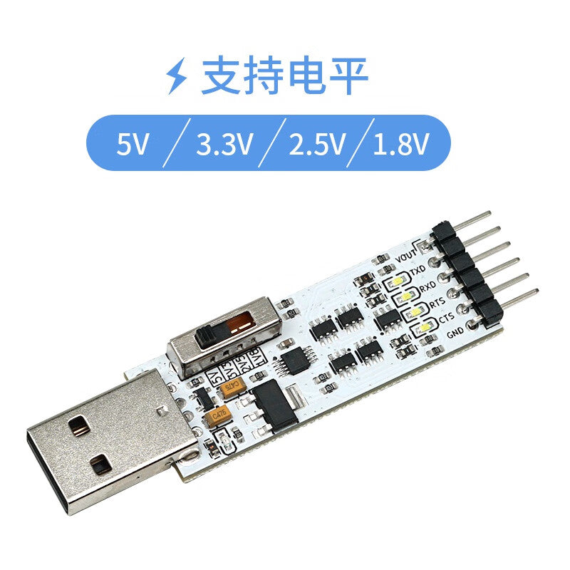 Drop Stone USB to TTL Serial Port Module, 5V/3.3V/2.5V/1.8V UART Level, Serial Board, Flashing Board, CH340 Type-A Interface