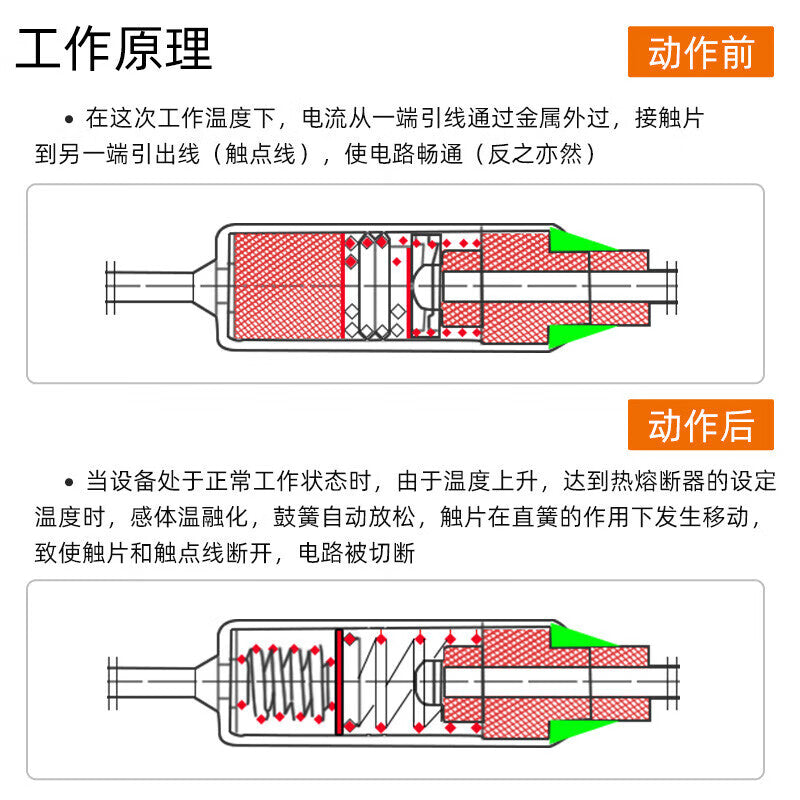 Huijun TF Thermal Protection 10A 250V Thermal Fuse, TF Thermal Protection RY-185 (10 pieces)