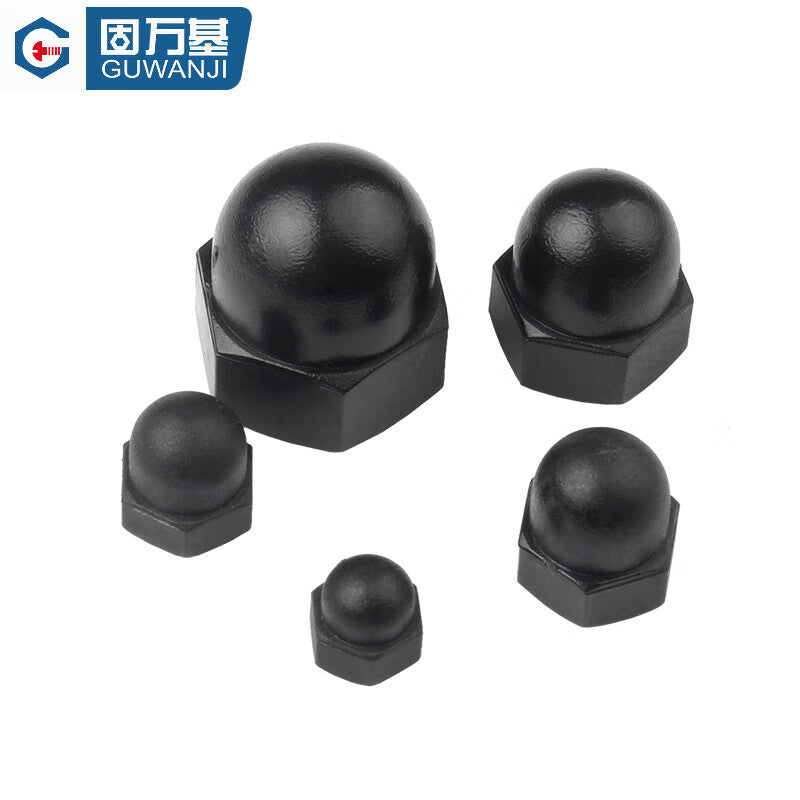 GUWANJI Hexagonal Cap Nut, Nylon Cap Nut, Round Head Spherical Plastic Cap Nut, Decorative Nut, M12 White [10 pieces]