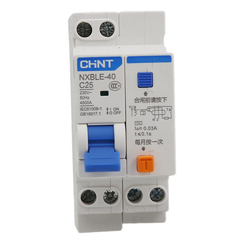 Chint NXBLE-40 residual current operated circuit breaker; NXBLE-40 1P+N C25 0.03A 4.5kA
