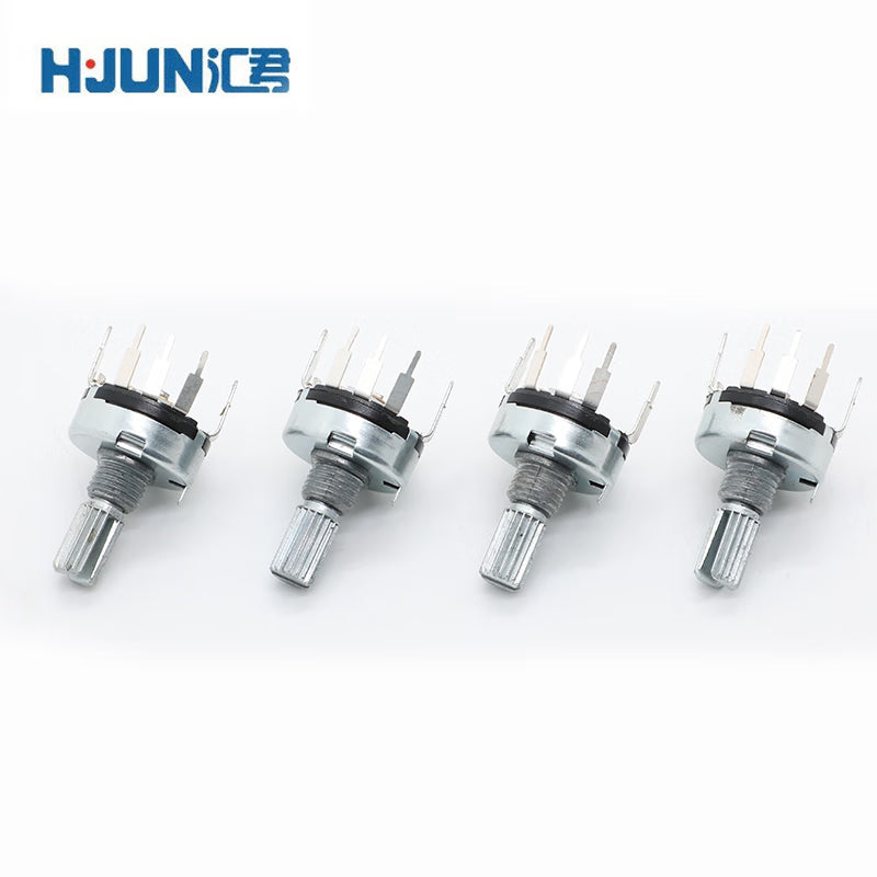 Huijun RV17 5-pin adjustable volume knob with switch carbon film potentiometer, RV17 bent-pin model, B5K (5 units)