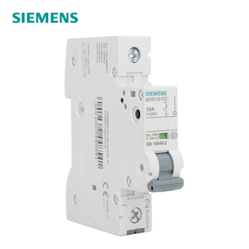 Siemens 5SY5110-7CC DC Circuit Breaker Type C 10A 1P 10KA
