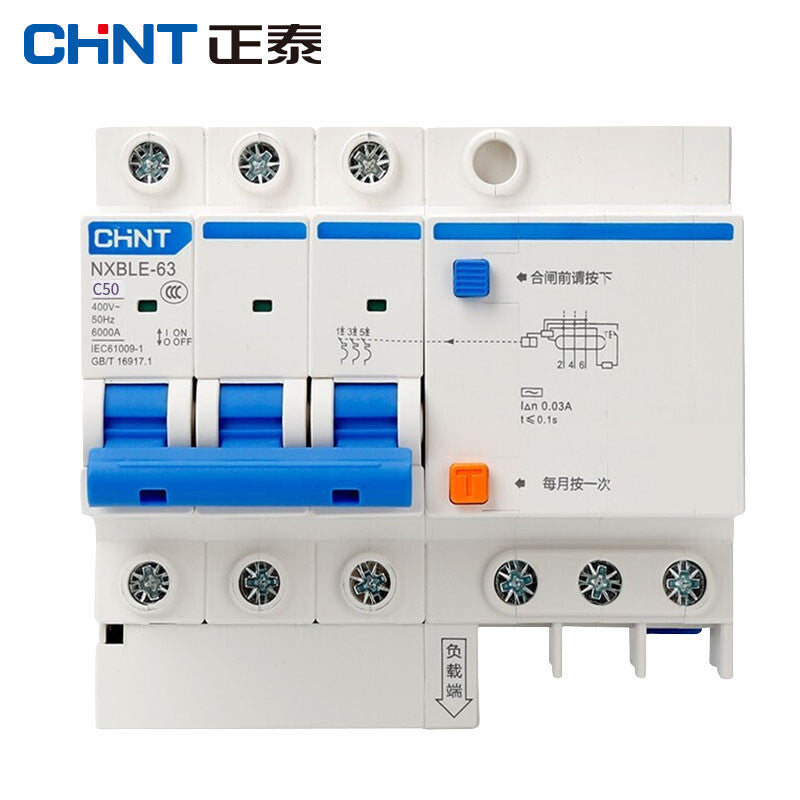 Chint NXBLE-63-3P-50A Leakage Protection Circuit Breaker
