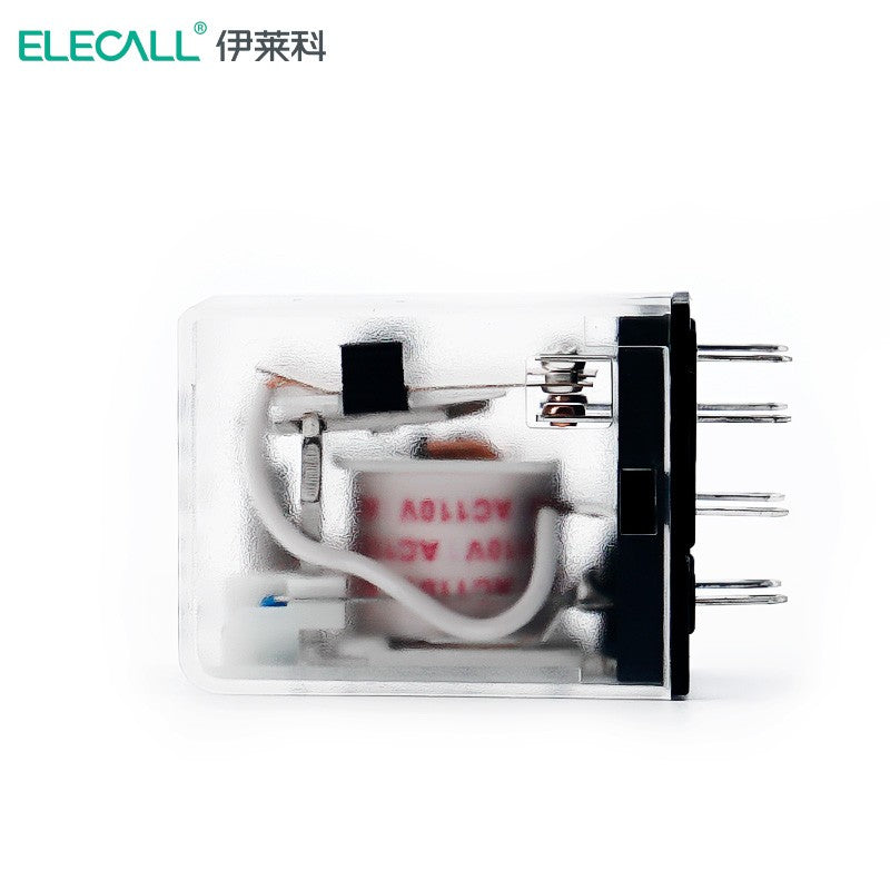 ELECALL HH52P small intermediate relay AC two open and two closed with light without base electromagnetic relay set 8 feet MY2NJ AC110V