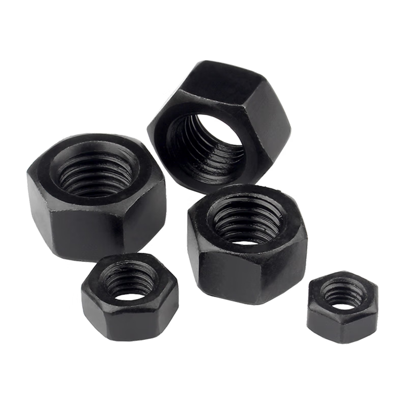 GUWANJI hexagonal nuts, grade 8 blackened carbon steel hexagonal nuts, high strength galvanized blackened nuts, M24 [1 piece]