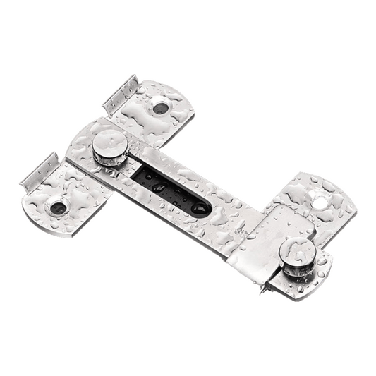 Thousand-speed wheel door bolt latch, no-drill door bolt surface mounting, flat type [large] with screws + nail-free adhesive, stainless steel.