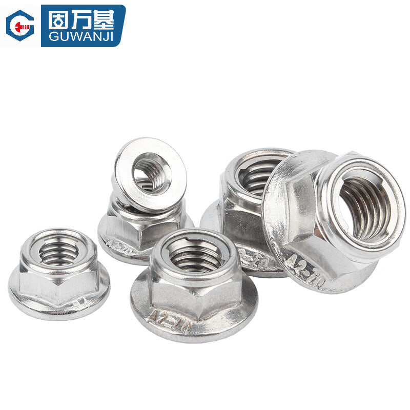 GUWANJI Hexagonal Flange Locking Nut, Anti-slip Wafer Nut, Anti-loosening Nut, 304 Stainless Steel, Toothed, M5 [20 pieces/pack] Metal Ring