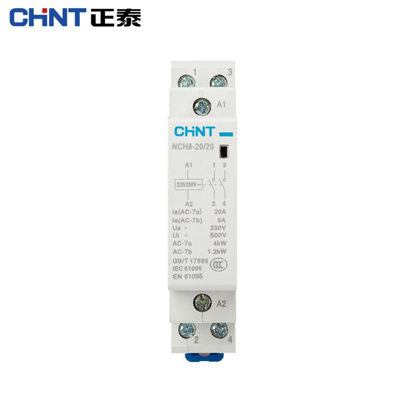 Chint (CHNT) NCH8-20/20-220/230V small single-phase AC contactor 220V rail type