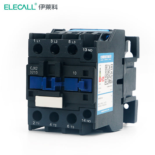 ELECALL AC contactor 32A CJX2-3210 مرحل اتصال أحادي الطور AC220V