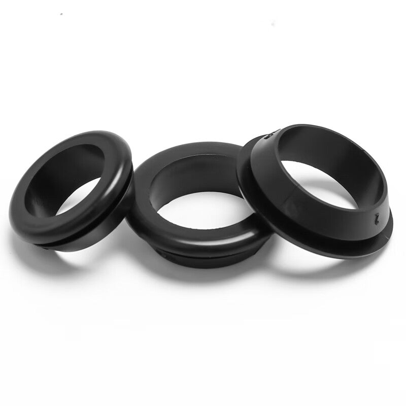 RenDian Quick-Install Single-Sided Cable Protector Rubber Single-Sided Cable Protector Ring for Distribution Boxes and Cabinets, Cable Sealing Ring, Φ8, 10 Holes (100pcs), Black