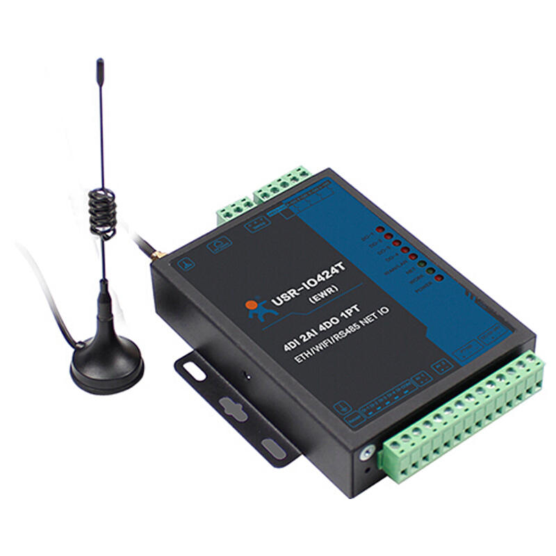LonHand 4-way network IO remote controller Ethernet RS485 analog quantity acquisition supports Modbus function IO424T supports Ethernet/Wi-Fi network current acquisition USR-IO424T-EWR-I V2
