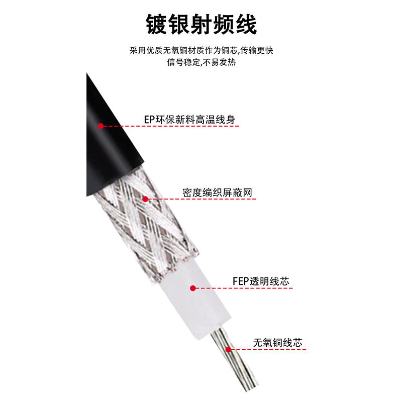 RF1.13 single silver radio frequency signal cable, IPEX terminal soldering cable, ultra-fine coaxial cable, 100 meters long, SX-RF113DY-100M