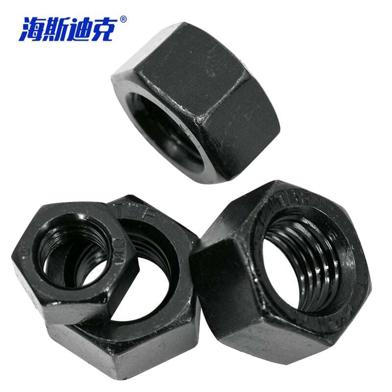 Haisdic Grade 8 Nut, Black Hexagonal High-Strength Nut, GB6170 Type A, Carbon Steel Nut, M27 (1 piece) HKYC-107
