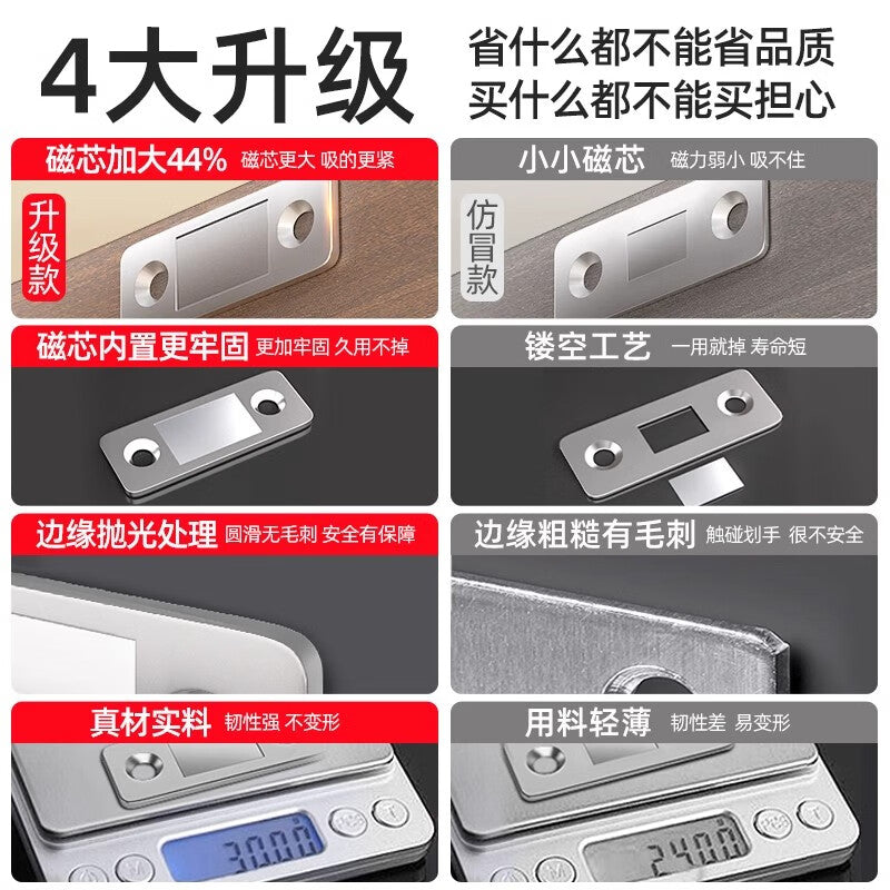 Shouli No-Drill Ultra-Thin Sliding Cabinet Door Holder with Strong Magnetic Door Magnetic Holder for Cabinets, Bedrooms, Wardrobes, and Bedrooms