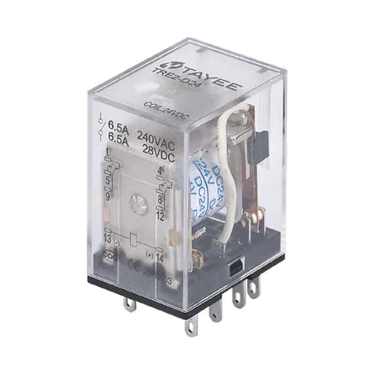 Shanghai Tianyi Electrical TRE standard relay contact 2C/O voltage DC24V with light; TRE2L-D24