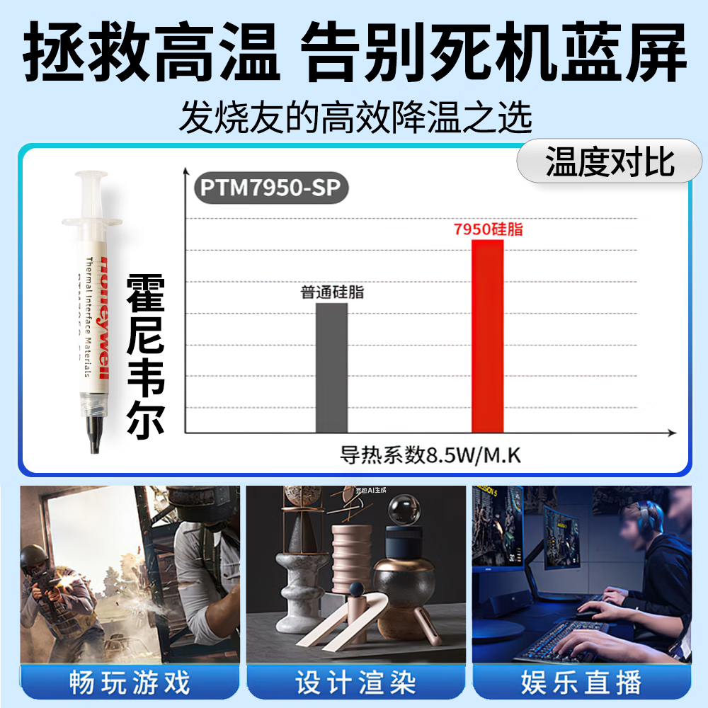 Jingkai thermal paste, suitable for Honeywell 7950sp phase change thermal paste for laptop CPU cooling and desktop use, 1g.