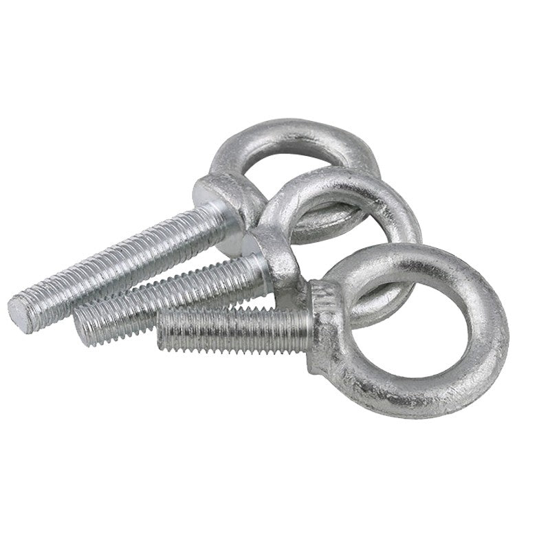 Bairuit - White Zinc Plated Eye Bolts, Extended Eye Lug Bolts, Carbon Steel Round Eye Bolts, M8*16