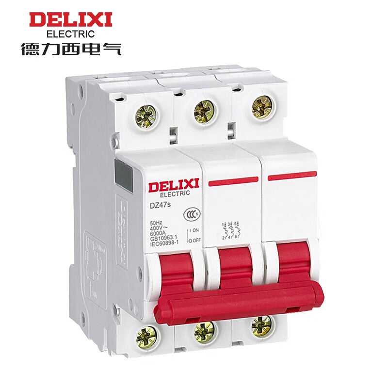 Delixi DZ47s 3P 63A 6KA 400VAC Miniature Circuit Breaker