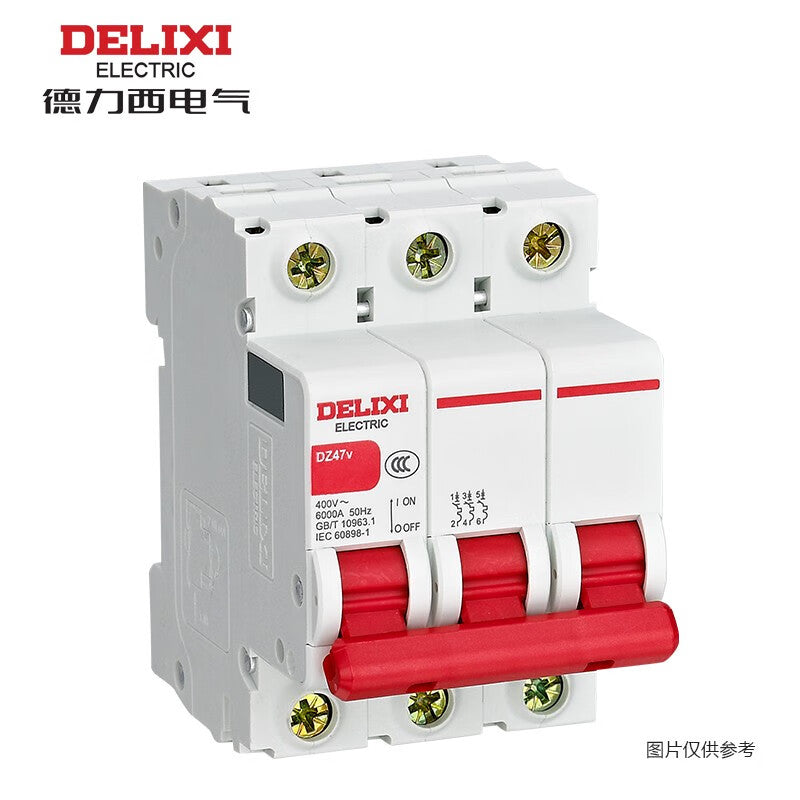 Delixi DZ47v 3P C 63A 6KA 400VAC DZ47V3C63 miniature circuit breaker