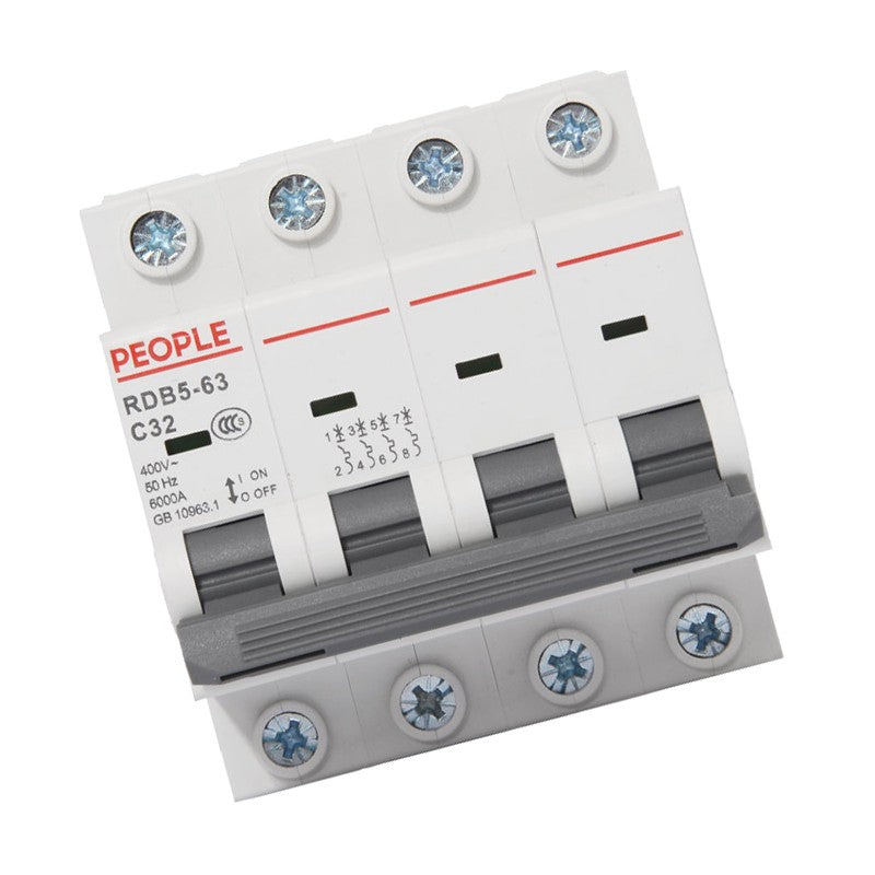 PEOPLE RDB5 Air Switch Circuit Breaker 4P 6A with Leakage Protection